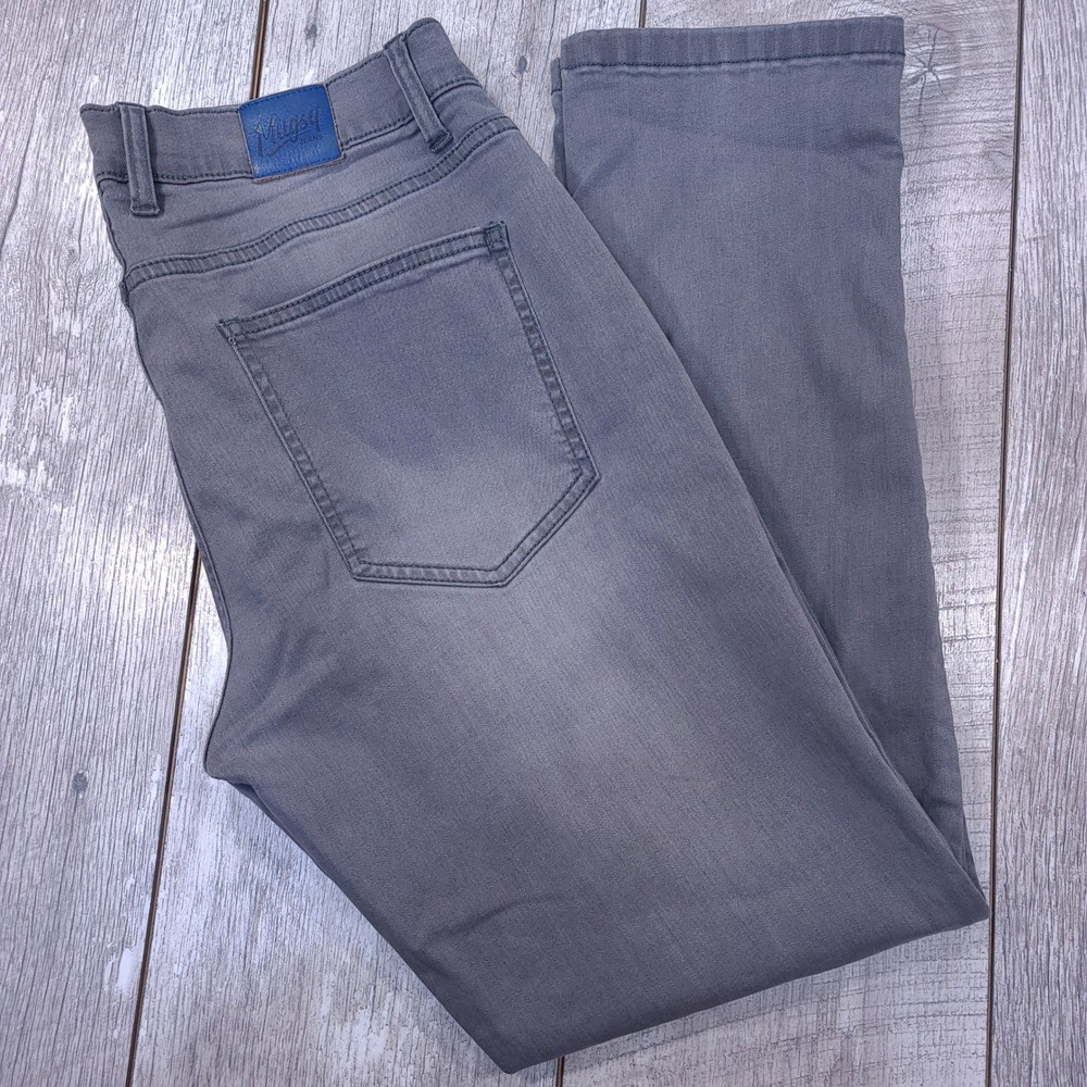 Mugsy Jeans Beans Men Size 33x30 Grey Slim Fit Straight Stretch Denim Pants